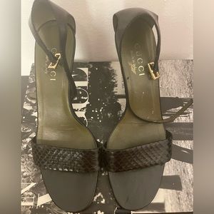 Vintage Gucci Snakeskin Sandals 36.5 (Runs Big)